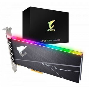 Gigabyte GP-ASACNE2100TTTDR AORUS 1TB RGB AIC NVMe SSD, PCie3.0 x4, 3480/ 3080 MB/s, 610/ 530K