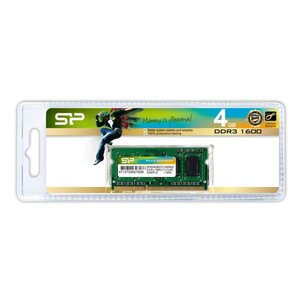 Silicon Power SP004GBSTU160N02 SO-DIMM, 4 GB, 1 x 4 GB, DDR3, 1600 MHz, 204-pin, green