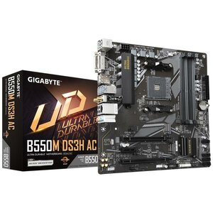 Gigabyte B550M DS3H AC (rev. 1.5/1.6) mATX, AMD AM4, B550, DDR4-SDRAM, 128 GB, Dual-Channel