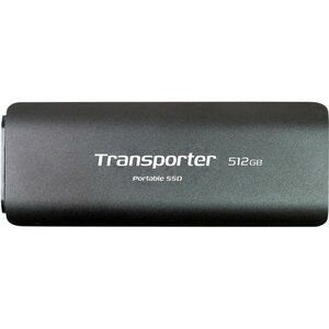 Patriot PTP512GPEC Transporter External SSD, 512 GB, USB Type-C, 3.2 Gen 2, 1000 MB/s, Gray