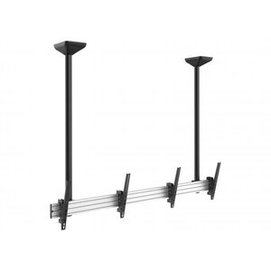 Equip 650373 Dual Screen Ceiling Mount, 45" - 55", 200 x 200/ 600 x 400 mm, 0 - -20°, Black