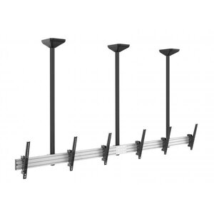 Equip 650374 Triple Screen Ceiling Mount, 45" - 50", 200 x 200/ 600 x 400 mm, 0 - -20°, Alu, Black