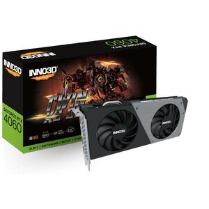 INNO3D N40602-08D6X-173051N GeForce RTX 4060 Twin X2 OC, 8GB GDDR6, 128-bit, 2490, 17Gbps, 3xDP+HDMI