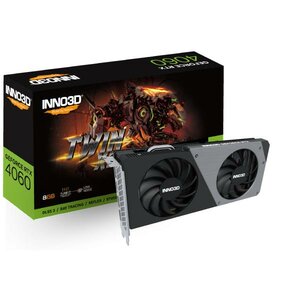 INNO3D N40602-08D6-173051N GeForce RTX 4060 Twin X2, 8GB GDDR6, 128-bit, 2460, 17Gbps, 3xDP+HDMI