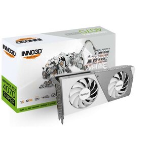 INNO3D N407S2-126XX-186162W GeForce RTX 4070 SUPER TWIN X2OC WHITE, 12GB GDDR6X, 192-bit, 2505,