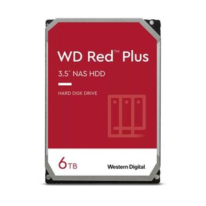 Western Digital WD60EFPX RED PLUS HDD, 6TB, 3.5", SATA3, 5400 RPM, 256 MB, 150 MB/s