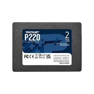 Patriot P220S2TB25P220 SSD, 2TB, 2.5 inch, SATA3, 550/ 500 MB/s, Black