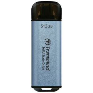 Transcend TS512GESD300C ESD300C External SSD, 500 GB, USB Type-C, 10 Gbps, 1050/ 950 MB/s, Blue