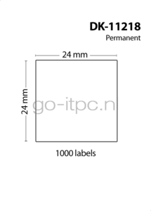 FLWR Brother DK-11218 24 mm x 24 mm  wit