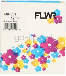 FLWR Brother MK-531 zwart op blauw breedte 12 mm