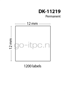 FLWR Brother DK-11219 12 mm x 12 mm  wit