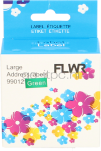 FLWR Dymo 99012 adreslabel 36 mm x 89 mm  groen