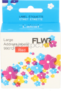 FLWR Dymo 99012 adreslabel 36 mm x 89 mm  rood