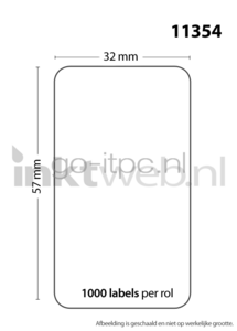 FLWR Dymo 11354R verwijderbare Multi functionele labels 57 mm x 32 mm  wit