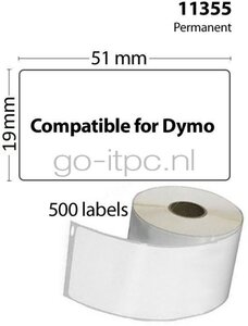 FLWR Dymo 11355 Multi functionele labels  x 51 mm  wit